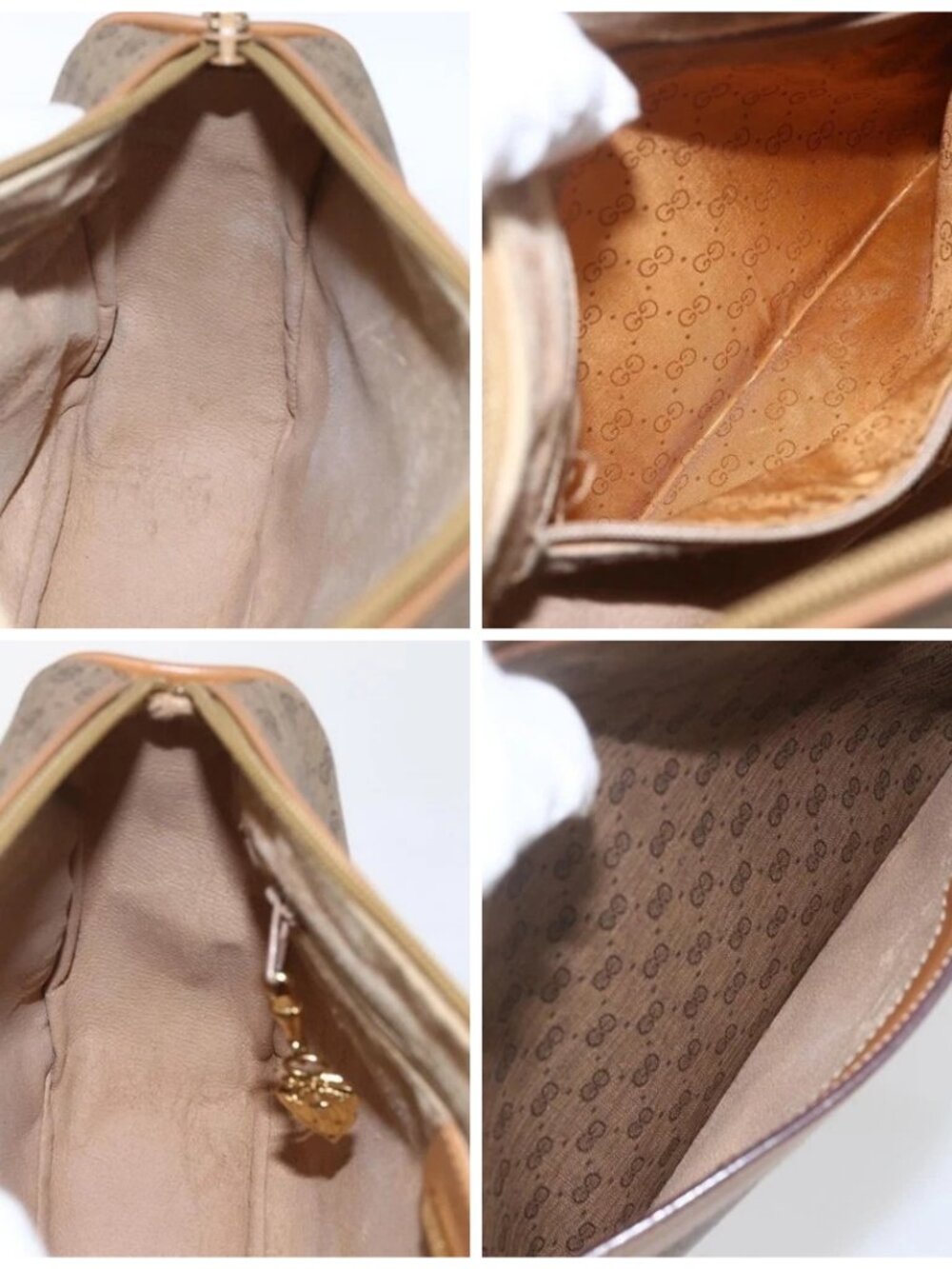 GUCCI Micro GG Supreme Shoulder Bag PVC Beige Gold 001 14 0412 Auth ki6283 - Picture 15 of 16